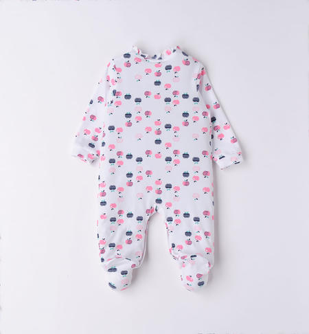 iDO one-piece baby girl various patterns from 0 to 18 months BIANCO-FUCSIA-6V47