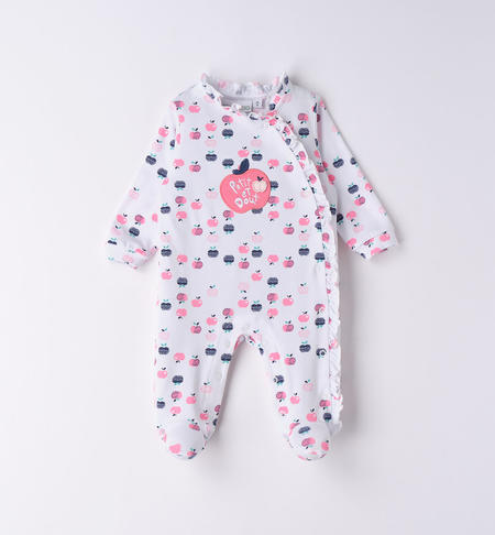 Tutina intera neonata varie fantasie da 0 a 18 mesi iDO BIANCO-FUCSIA-6V47