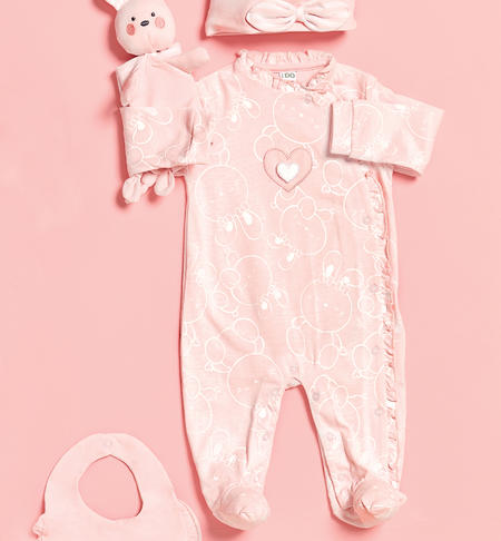 iDO one-piece baby girl various patterns from 0 to 18 months ROSA-BIANCO-6V45