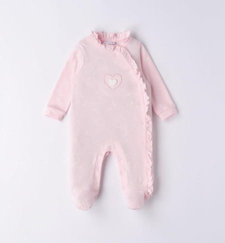iDO one-piece baby girl various patterns from 0 to 18 months ROSA-BIANCO-6V45