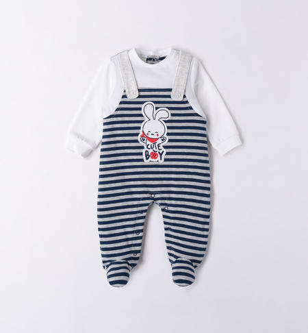 Tutina intera neonato coniglietto da 0 a 18 mesi iDO GRIGIO MELANGE-8948
