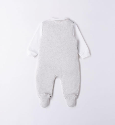 iDO boy's babygrow with mock waistcoat from 0 to 18 months GRIGIO MELANGE-8948