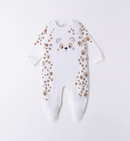 iDO spotted babygrow with feet for baby boy from 0 to 18 months BIANCO-0113