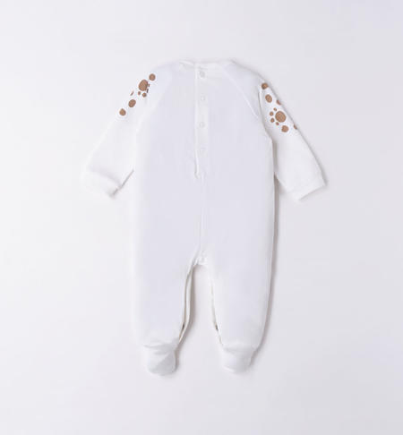 iDO spotted babygrow with feet for baby boy from 0 to 18 months BIANCO-0113