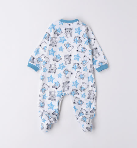 Tutina intera neonato orsacchiotti e stelle da 0 a 18 mesi iDO BIANCO-AZZURRO-6UX7