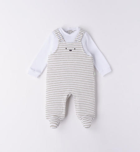Tutina intera salopette neonato da 0 a 18 mesi iDO GRIGIO MELANGE-8992