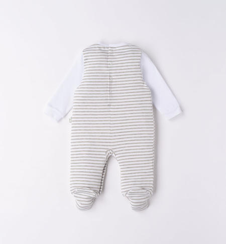iDO overalls with dungarees for baby boy from 0 to 18 months GRIGIO MELANGE-8992