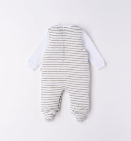 Tutina intera salopette neonato da 0 a 18 mesi iDO GRIGIO MELANGE-8992