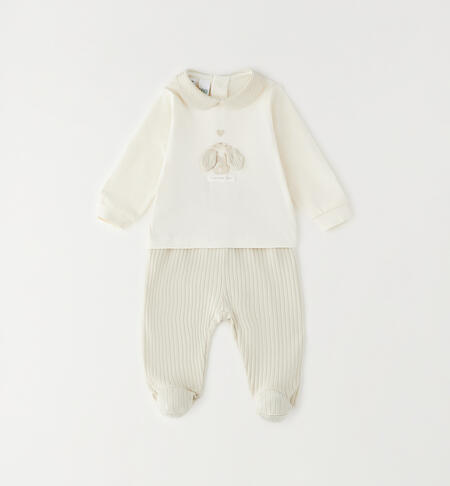 Baby boy romper suit WHITE
