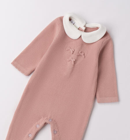 Tutina neonata 100% cotone LIGHT PINK-2921