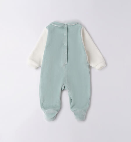 Tutina neonata ciniglia VERDE CHIARO-4221