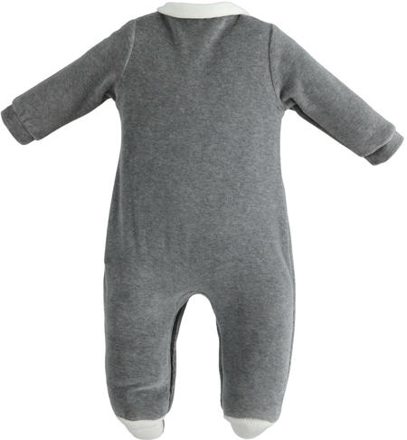 Baby girl onesie with feet from 0 to 18 months iDO GRIGIO MELANGE-8967