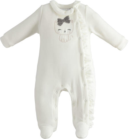Baby girl onesie with feet from 0 to 18 months iDO PANNA-0112