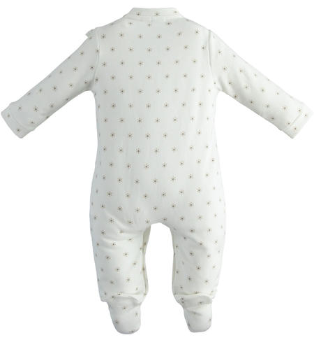 Baby girl onesie with feet from 0 to 18 months iDO PANNA-GRIGIO-6TU2