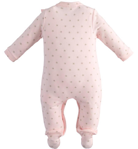 Baby girl onesie with feet from 0 to 18 months iDO ROSA-BEIGE-6UV1