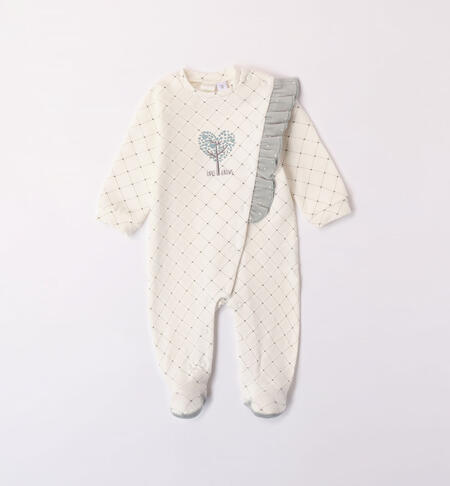 Sleepsuit with ruffles CREAM