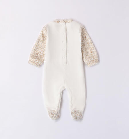 iDO kitten design sleepsuit for baby girl from newborn to 18 months PANNA-BEIGE-6WM1