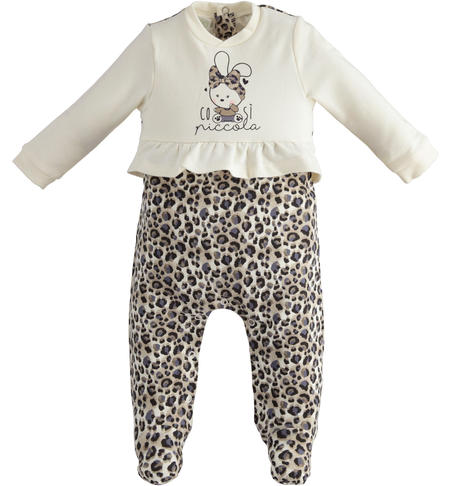 Tutina neonata felpata - da 0 a 18 mesi iDO LATTE-BLUE-6TS9