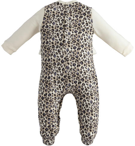 Tutina neonata felpata - da 0 a 18 mesi iDO LATTE-BLUE-6TS9