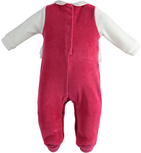 Chenille baby girl onesie from 0 to 18 months iDO FUXIA-2435