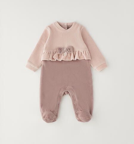 Tutina neonata in ciniglia bicolore MARRONE