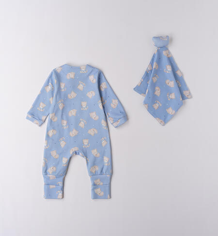 Tutina neonata kit AZZURRO-BEIGE-6BSA