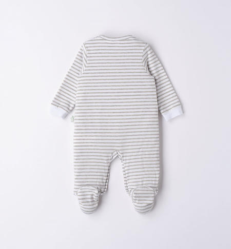 iDO boy's babygrow with bunny from 0 to 18 months GRIGIO MELANGE-8992