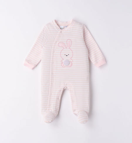 iDO boy's babygrow with bunny from 0 to 18 months ROSA-2512