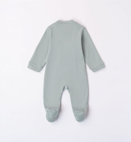 iDO 100% cotton sleepsuit with aeroplane for baby boy from newborn to 18 months L.GREEN-4136