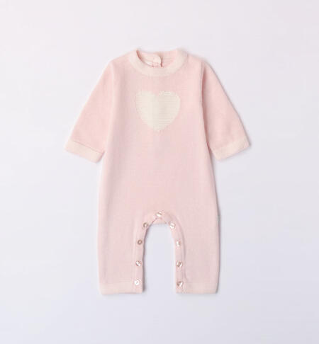 iDO heart design sleepsuit for babies from newborn to 18 months ROSA-2512