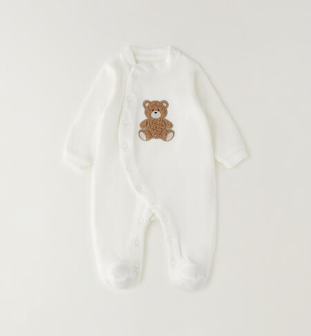 Footed baby romper CREAM