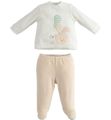 Two pieces baby onesie from 0 to 12 months iDO BEIGE-1033