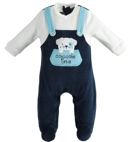 Fake dungaree baby onesie from 0 to 18 months iDO NAVY-3885