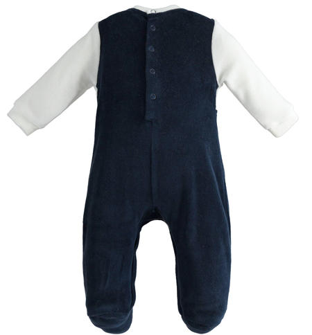 Fake dungaree baby onesie from 0 to 18 months iDO NAVY-3885