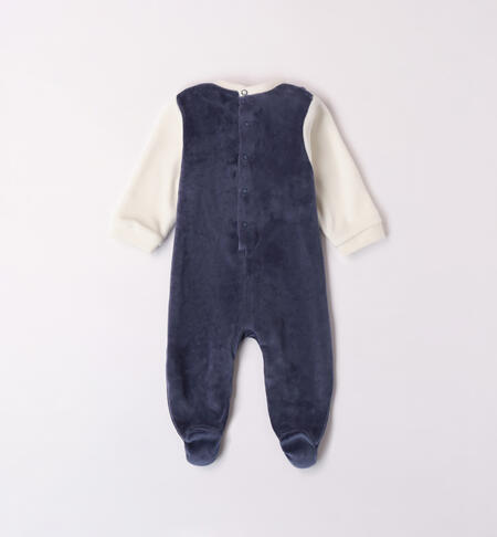 iDO puppy chenille sleepsuit for baby boy from newborn to 18 months BLU-3656