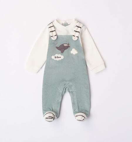 iDO sleepsuit with aeroplane for baby boy from newborn to 18 months L.GREEN-4136
