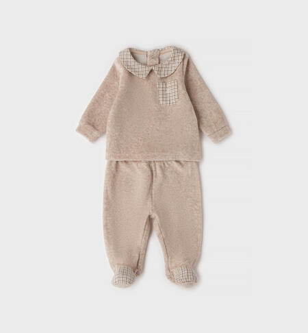 Soft Chenille Baby Romper BEIGE