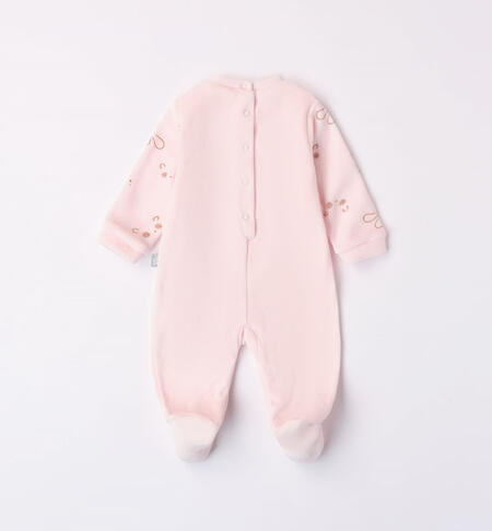 iDO babies' sleepsuit in chenille with small animal pattern from newborn to 18 months ROSA-2512