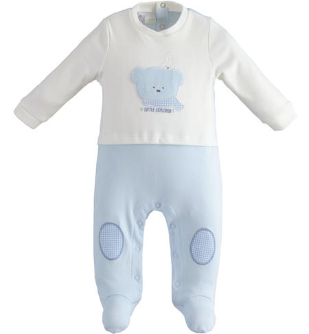 Tutina neonato in cotone AZZURRO