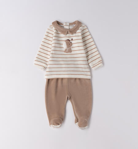 Tutina neonato in cotone MARRONE