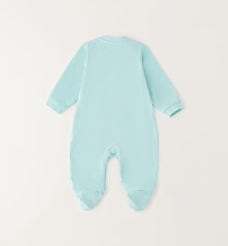 Tutina neonato in cotone VERDE ACQUA-4213