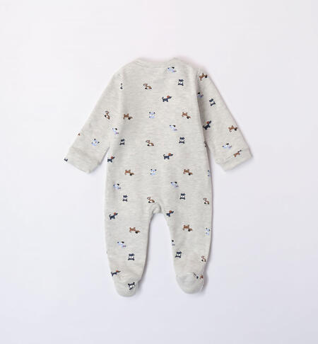 iDO sleepsuit with puppies for boys from newborn to 18 months GRIGIO-BEIGE-6WL2
