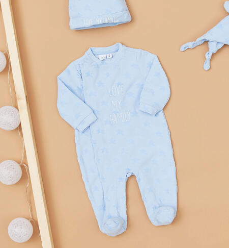 iDO sky blue sleepsuit with stars for baby boy from newborn to 18 months AZZURRO-3872