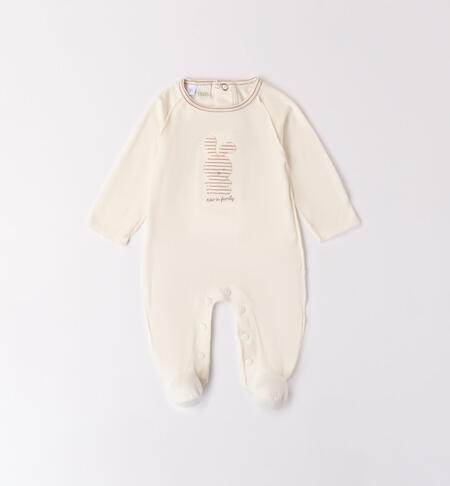 Tutina neonato unisex in bamboo PANNA