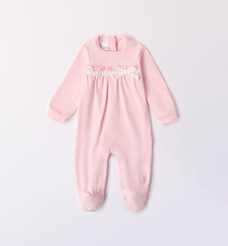 Baby girl babygrow with bow PINK