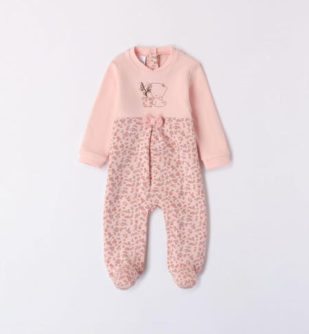 iDO sleepsuit with small flowers for baby girl from newborn to 18 months ROSA CHIARO-2617
