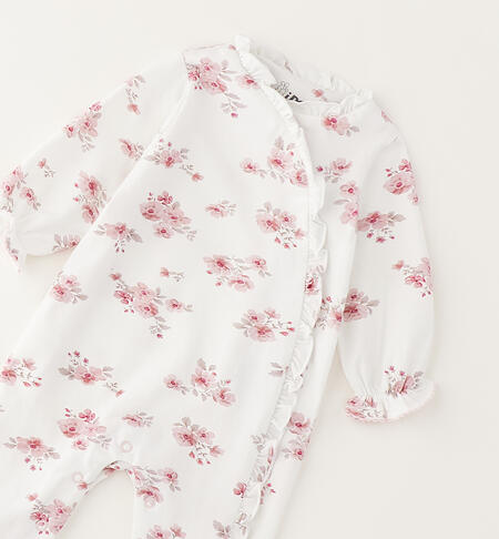 iDOMini baby girl romper BIANCO-ROSA-6BZP
