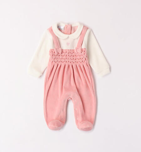 iDO pink sleepsuit for baby girl from newborn to 18 months ROSA-2524