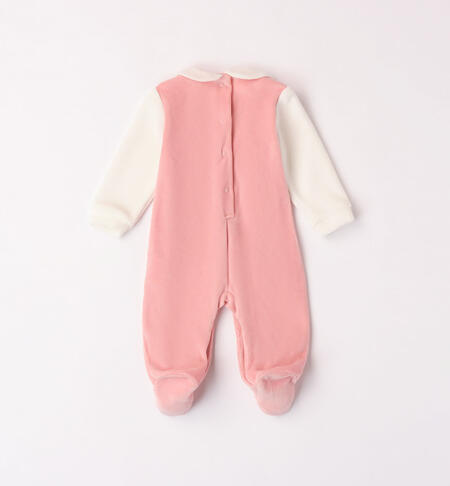 iDO pink sleepsuit for baby girl from newborn to 18 months ROSA-2524