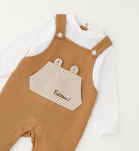 Baby dungaree romper BEIGE-0729